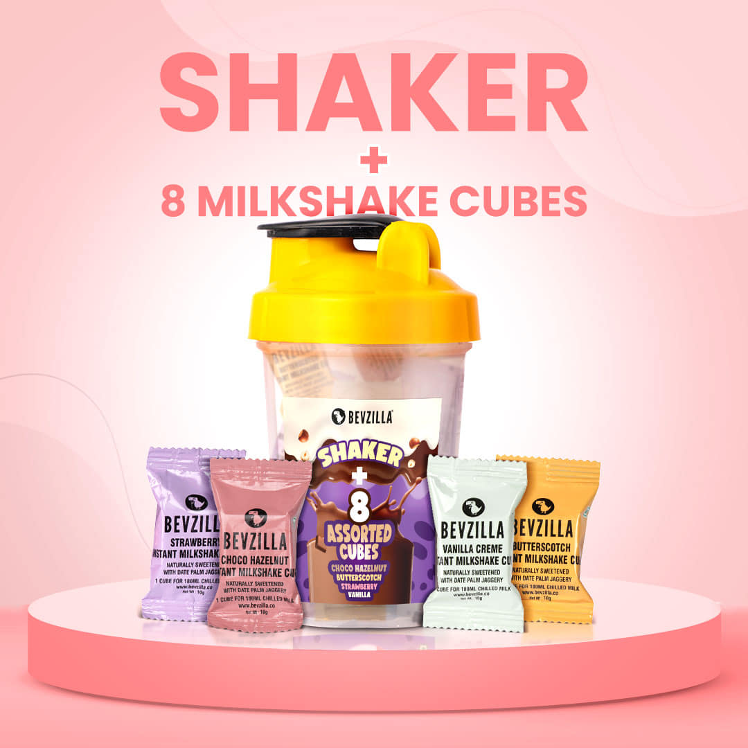 8 Flavoured Milkshake Cubes + Shaker