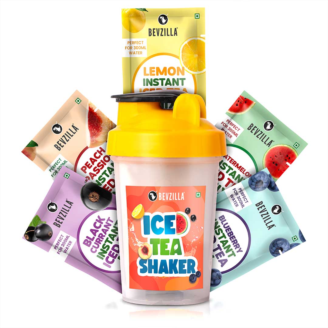 5 Flavoured Iced Tea Sachets + Shaker