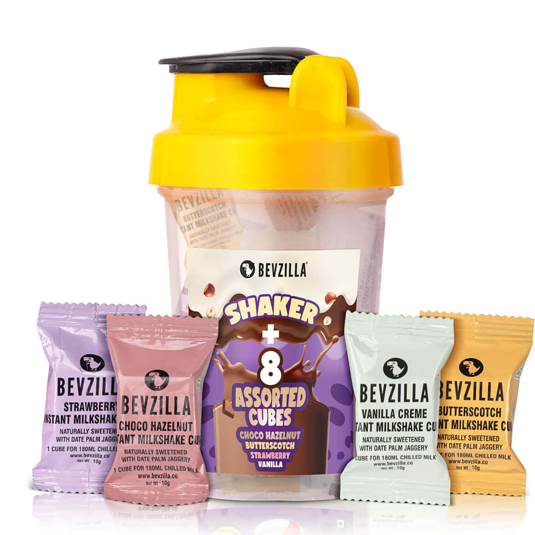 8 Flavoured Milkshake Cubes + Shaker