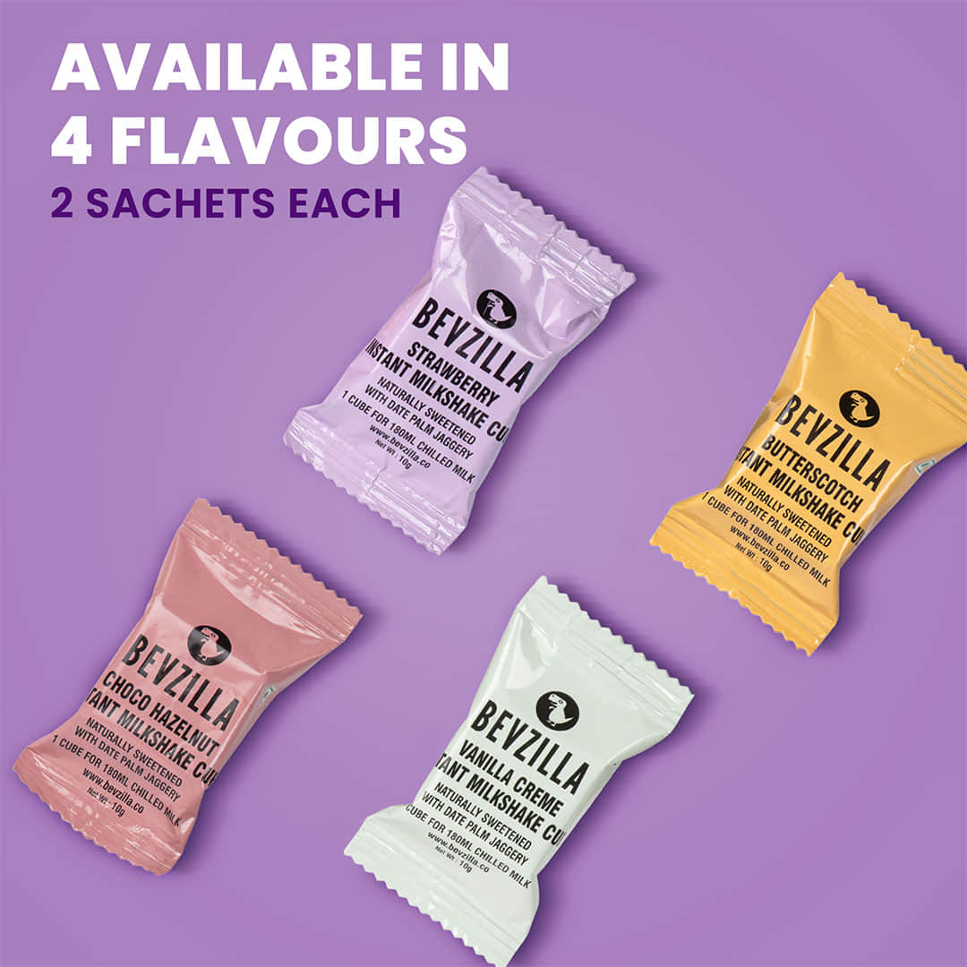 8 Flavoured Milkshake Cubes + Shaker