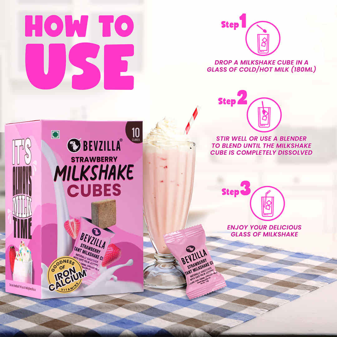 10 Strawberry Milkshake Cubes