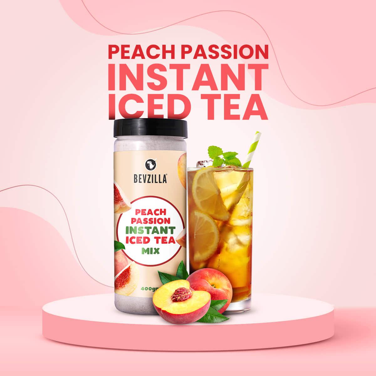 Peach Passion Instant Iced tea mix Bevzilla