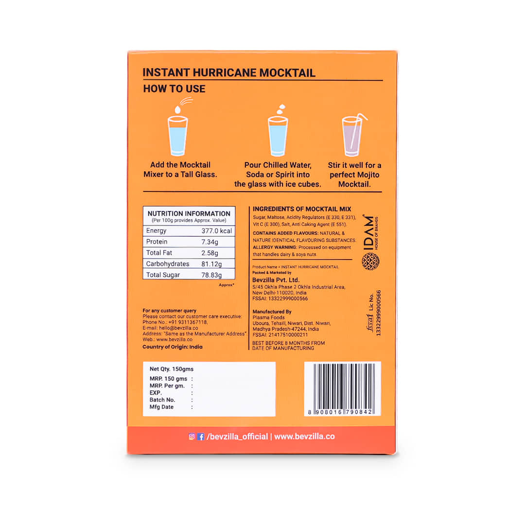 Hurricane Mocktail Mixers | 5 Pouches