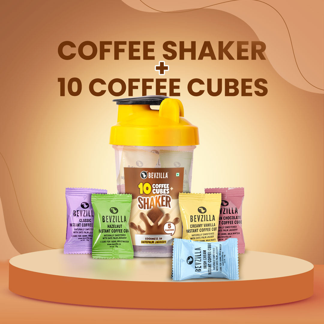 10 Flavoured Coffee Cubes + Shaker