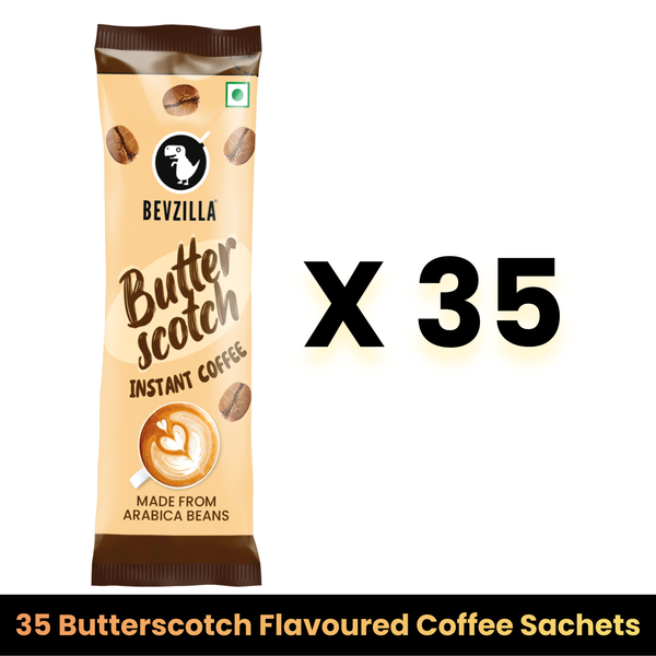 35 Coffee Butterscotch Flavour Instant Coffee Sachets