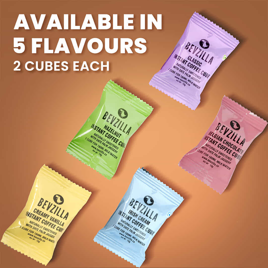 10 Flavoured Coffee Cubes + Shaker– Bevzilla