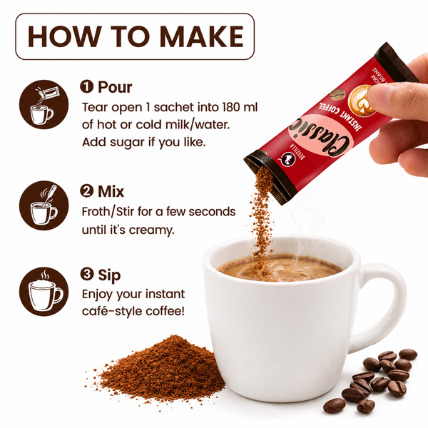 96 Classic Instant Coffee Sachets Box
