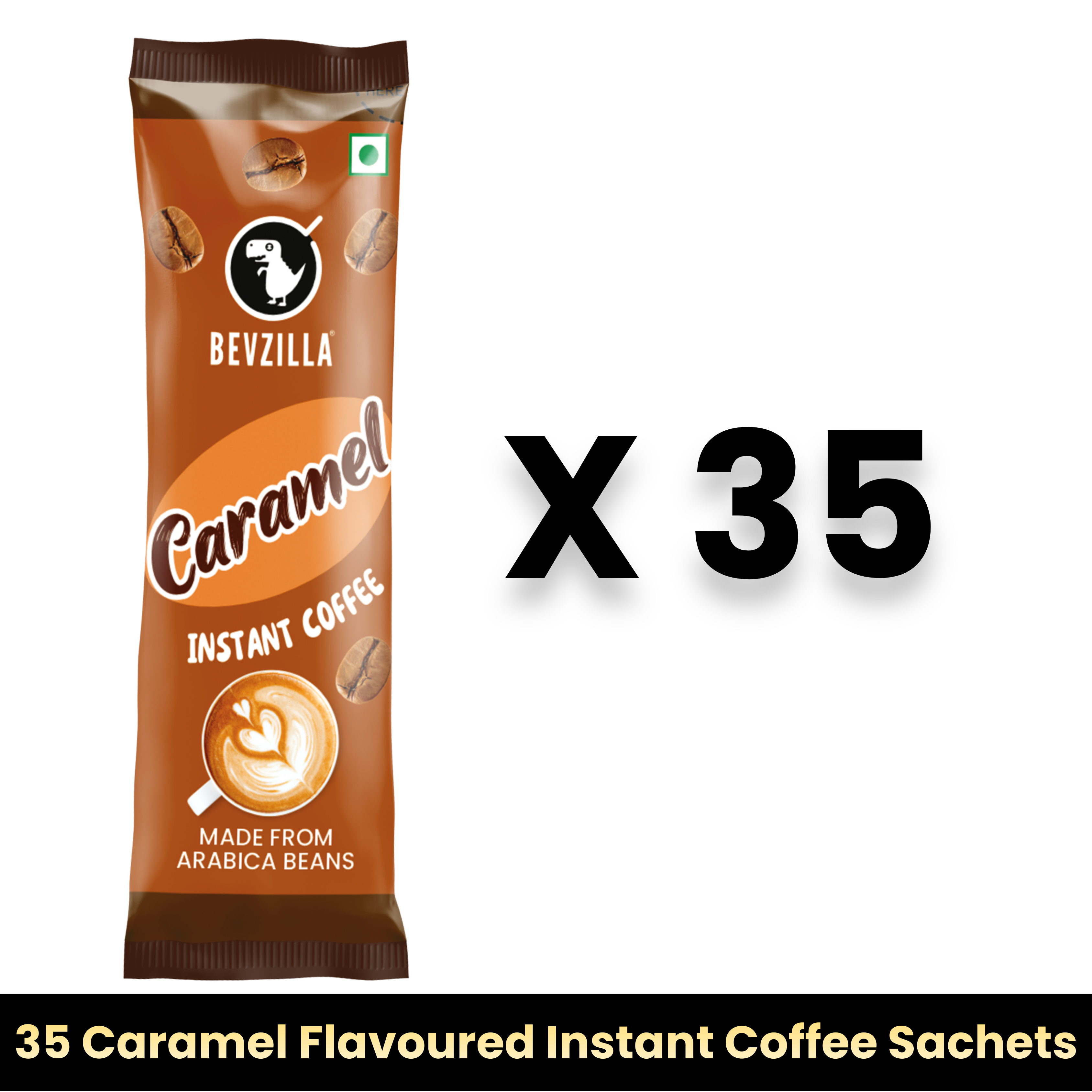 35 Caramel Flavour Instant Coffee Sachets– Bevzilla
