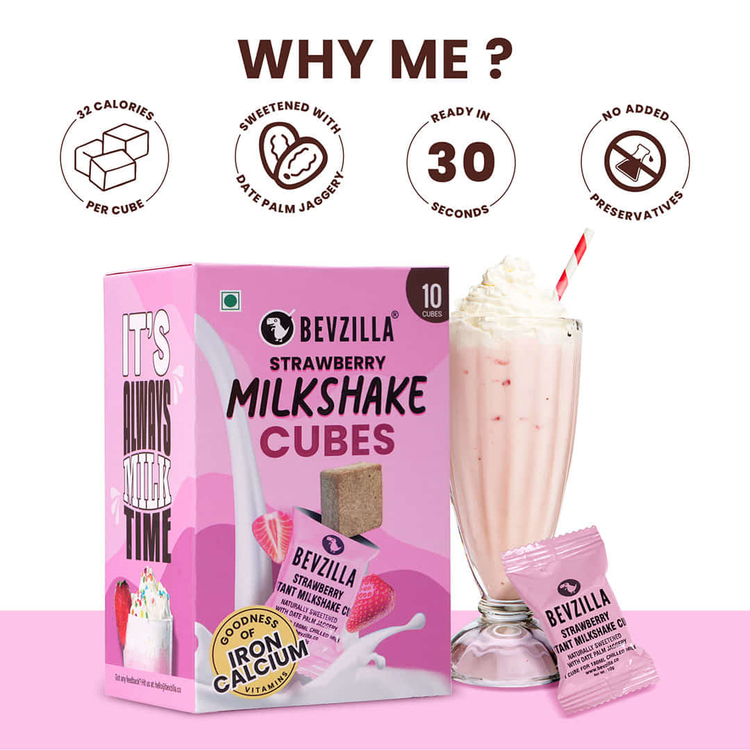 10 Strawberry Milkshake Cubes