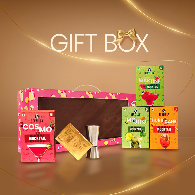 4 Flavours Mocktail Combo with Free Drinks Measurer + Cards